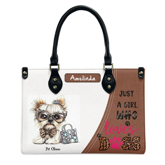 West Highland White Terrier Dog Bag, Personalized Leather Handbags For Women - Personalized Leather Purse with Name - Tote Bags for Mom Grandma - Custom Gifts Ideas for Her, Gift for Dog Lover