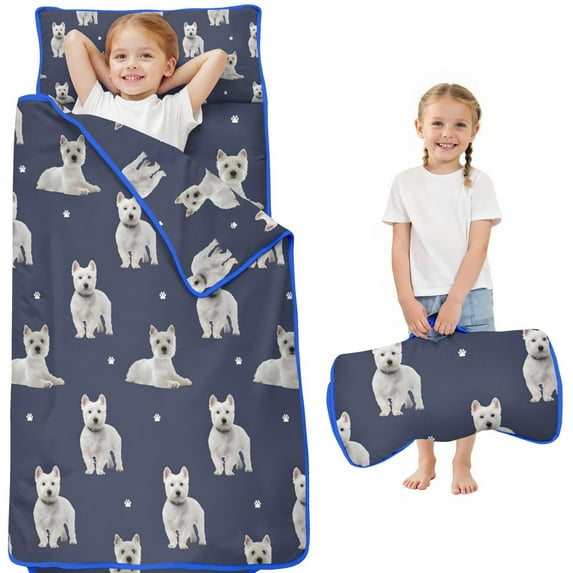 West Highland White Terrier Toddler Nap Mats for Kids Preschool,Sleeping Mat Bag or Kids,Toddler Sleeping Bag,Toddler Nap Mat or Daycare