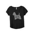 thumbnail image 1 of West Highland White Terrier Westie Dog Silhouette Women's Fashion Slouchy Dolman T-Shirt Tee Heather Black 3X-Large, 1 of 3