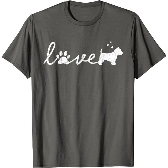 West Highland White Terrier Westie Mom Dad Dog Love Pet Unisex T-Shirt for Men Women Kids Toddler,Charcoal Color,Size 2XL