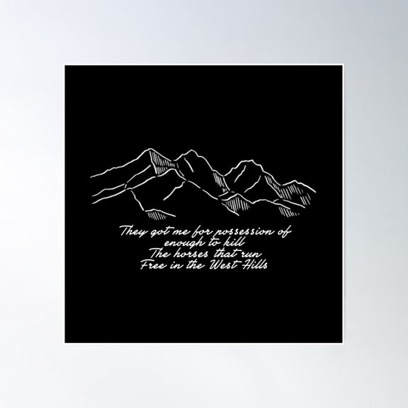 West Hills Lyrics (Black Mod) Poster Wall Art, Modern Wall Decor, 16x16 UNFRAMED