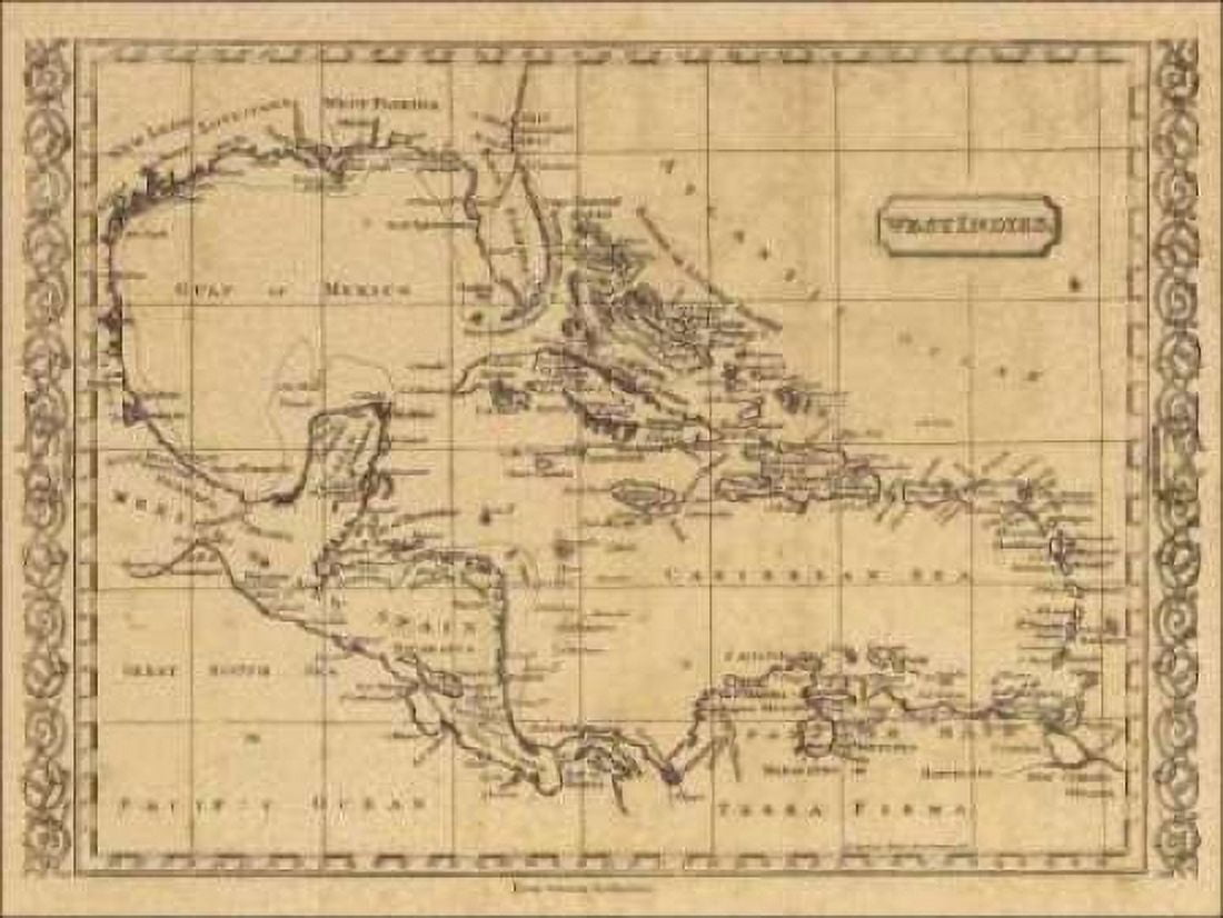 West Indies 1806 Canvas Art - World Map (18 x 24)