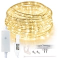thumbnail image 1 of West Ivory 76LEDs, 10ft Warm White LED Rope Light w/ 8 Mode 3/8" Thick, Controller Connectable Outdoor Permanent Waterproof Accent Exterior Lighting, ETL Certified, Holiday Christmas Backyard Decor, 1 of 9