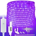 thumbnail image 1 of West Ivory 1143LEDs, 150ft Purple LED Rope Light w/ 8 Mode, Connectable Outdoor Permanent Waterproof Accent Exterior Lighting, Safety Fuse, PVC Case, Holiday, Backyard Patio, Home Garden, Decorative, 1 of 8