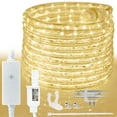 thumbnail image 1 of West Ivory 1143LEDs, 150ft Warm White LED Rope Light w/ 8 Mode, Connectable Outdoor Permanent Waterproof Accent Exterior Lighting, Safety Fuse, PVC Case, Holiday, Backyard Patio,Garden, Decorative, 1 of 9