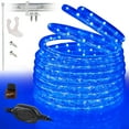 thumbnail image 1 of West Ivory 150ft Blue LED Rope Lights, Connectable Outdoor Permanent Waterproof Accent Exterior Lighting, Transparent PVC Case, ETL Certified, Holiday, Backyard Patio, Home Garden, Decorative, 1 of 9