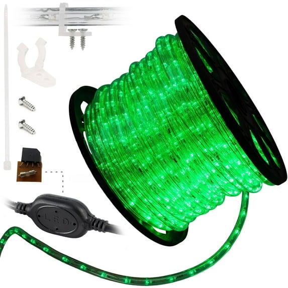 West Ivory 1656LEDs, 150ft Green LED Rope Light, Connectable Outdoor Permanent Waterproof Accent Exterior Lighting, PVC Case, ETL Certified, for Holiday, Backyard Patio, Home Garden, Decorative