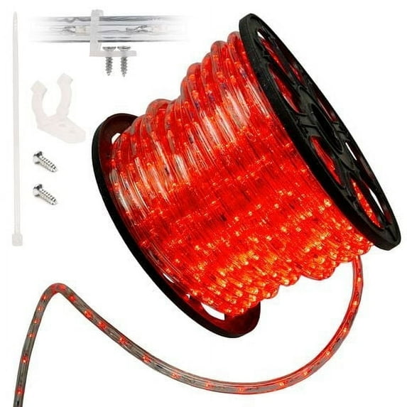 West Ivory 1656LEDs, 150ft LED Red Rope Light, Connectable Waterproof Permanent Outdoor Clear PVC Tube, ETL Certified, Christmas Trees Holiday Decorative Landscape Backyard Patio Accent Lighting