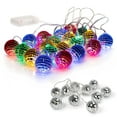 thumbnail image 1 of West Ivory 20 LED 2" Disco Balls String Lights 10.5ft, Battery Operated Portable Decorative Novelty Christmas Holiday Hanging Fairy Light Garland for Indoor/Outdoor, Silver Mirror/Colorful, 1 of 10