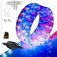 thumbnail image 1 of West Ivory 20ft USA American Red White Blue, Outside LED Rope Lights, Connectable Outdoor Permanent Waterproof Accent Exterior Lighting, Transparent PVC Case, ETL Certified, Backyard Patio, Garden, 1 of 9