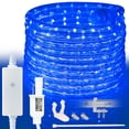 thumbnail image 1 of West Ivory 2286LEDs, 2x150ft Blue LED Rope Light w/ 8 Mode, Connectable Outdoor Permanent Waterproof Accent Exterior Lighting, Safety Fuse, PVC Case, Holiday, Backyard Patio, Home Garden, Decorative, 1 of 9