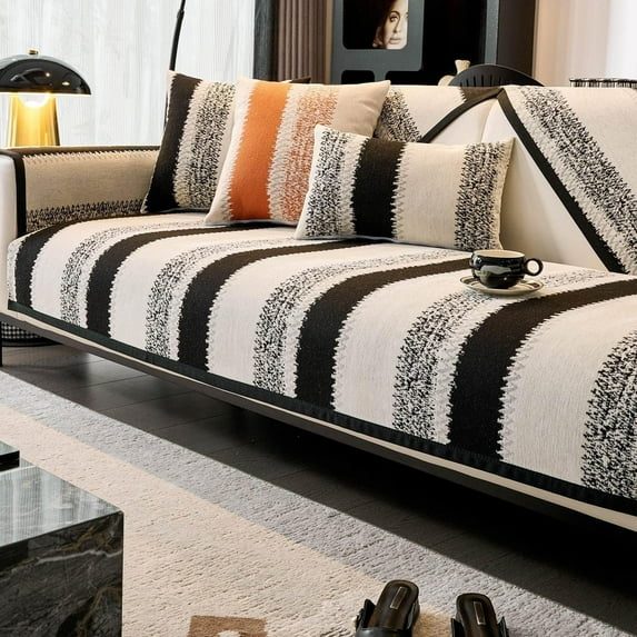 West Ivory - 28” x 28” Inch Soft & Cozy Cushion Cover for Sofa Seat - Protect Your Furniture, Anti-Scratch, Pet-Friendly Cushion Covers, Easy-to-Clean, and Perfect for Any Decor - Black