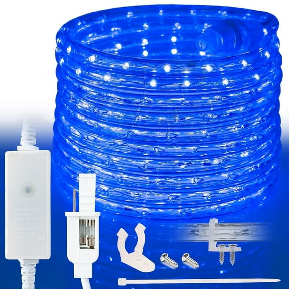 West Ivory 3/8" (25' feet) BLUE LED Rope Lights 2 Wire Accent Holiday Christmas Party Decoration Lighting (10', 20', 25', 50', 150' ft option)| ETL Certified