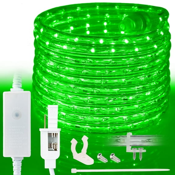 West Ivory 3/8" (25' feet) GREEN LED Rope Lights 2 Wire Accent Holiday Christmas Party Decoration Lighting (10', 20', 25', 50', 150' ft option)| ETL Certified