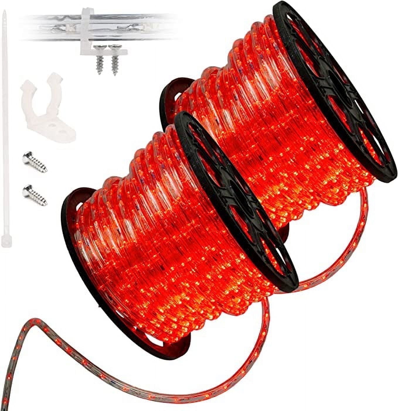 WYZworks 300 feet Thick RED Pre-Assembled LED Extendable Rope Lights ...