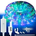 thumbnail image 1 of West Ivory 381LEDs, 50ft Colorful LED Rope Light w/ 8 Mode, Connectable Outdoor Permanent Waterproof Accent Exterior Lighting, Safety Fuse, PVC Case, Holiday, Backyard Patio, Garden, Decorative, 1 of 9