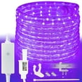 thumbnail image 1 of West Ivory 381LEDs, 50ft Purple LED Rope Light w/ 8 Mode, Connectable Outdoor Permanent Waterproof Accent Exterior Lighting, Safety Fuse, PVC Case, Holiday, Backyard Patio, Home Garden, Decorative, 1 of 8