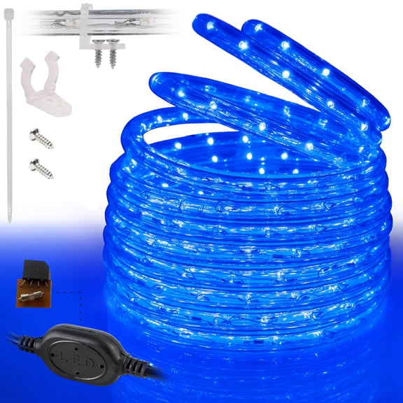 West Ivory (50' feet) BLUE LED Rope Lights 2 Wire Accent Holiday Christmas Party Decoration Lighting (10', 25', 50' ft option)| ETL Certified
