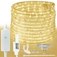 thumbnail image 1 of West Ivory 762LEDs, 100ft Warm White Outside LED Rope Light, 8 Modes, Connectable Outdoor Permanent Waterproof Accent Exterior Lighting, PVC Case, Holiday, Backyard Patio, Home Garden, Decorative, 1 of 9