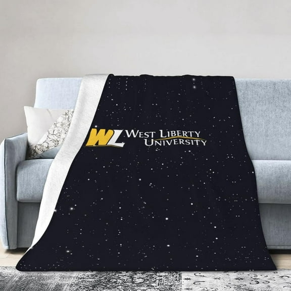 West Liberty University Logo Fleece Blanket, Very Soft Microfiber Flannel Blanket for Couch Warm and Cozy for All Seasons