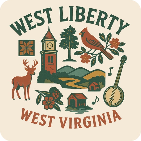 West Liberty West Virginia Keepsakes Souvenir Vinyl Sticker – Destination Travel Keepsake Collectible (3-Inches Wide)