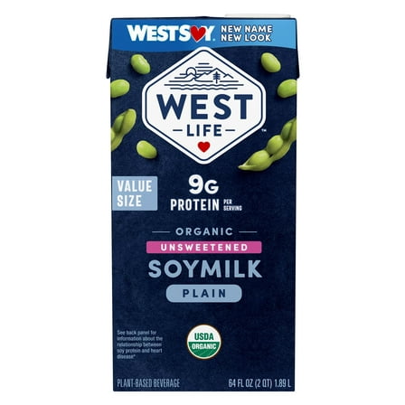 West Life Organic Original Unsweetened Soymilk Shelf-Stable 64 fl. oz. (Pack Count 1)