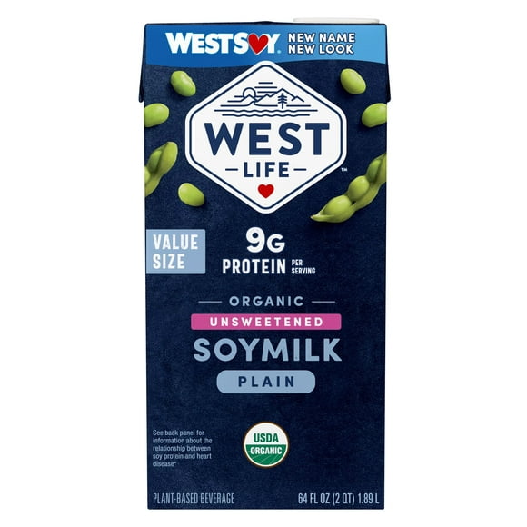 West Life Organic Original Unsweetened Soymilk Shelf-Stable 64 fl. oz. (Pack Count 1)
