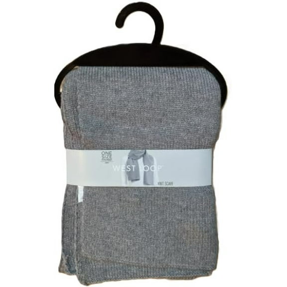 West Loop Knit Scarf, Grey, Fits Most One Size