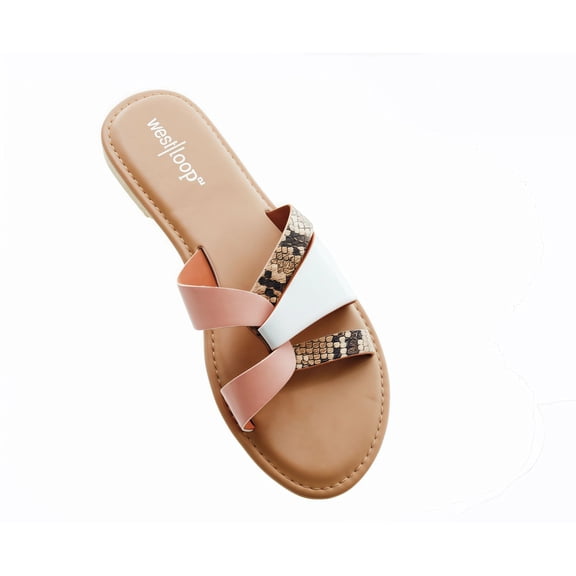 West Loop Womens Multitone Slip On  Sandals Size S 5/6