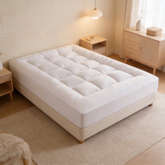 West Month Mattress Topper Full Size,Premium Quilted 1000Gsm Extra Thick Mattress Topper,Mattress Topper Full Size,Mattress Topper Full Size Bed,Full Bed Mattress Topper,Full Size Bed Topper