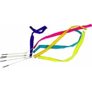 West Music 3 Vibrant Streamers Set - 5 Lightweight 70-Denier Nylon Streamers with 12.5" Handle  Yellow, Turquoise, Chartreuse, Pink, Royal Purple