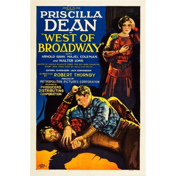 West Of Broadway Right: Priscilla Dean On Poster Art 1926 Movie Poster Masterprint (11 x 17)