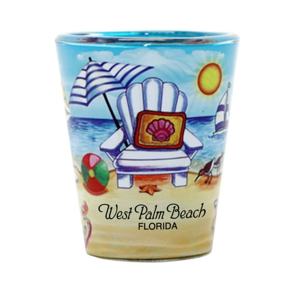 West Palm Beach Florida Beach Chair In and Out Shot Glass