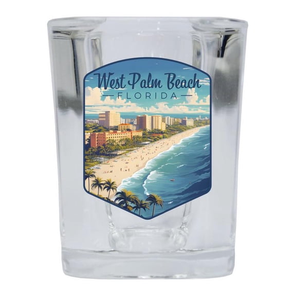 West Palm Beach Florida Design A Souvenir 2 oz Square Shot Glass Clear