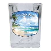 West Palm Beach Florida Design B Souvenir 2 oz Square Shot Glass Clear