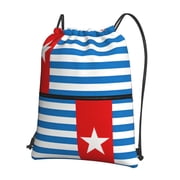 West Papua National Flag Drawstring Backpack Bag Water Resistant Yoga Shopping Cinch Bag Sackpack For Men Women