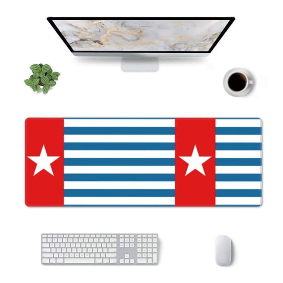West Papua National Flag Large Gaming Mousepad For Office Computers Laptop Table Mouse Mat Accessory 11.8 X 31.5 Inches\r\n