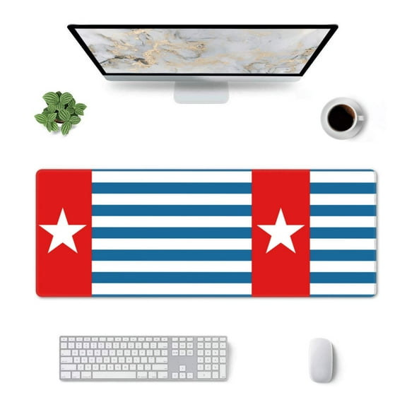 West Papua National Flag Large Gaming Mousepad For Office Computers Laptop Table Mouse Mat Accessory 11.8 X 31.5 Inches