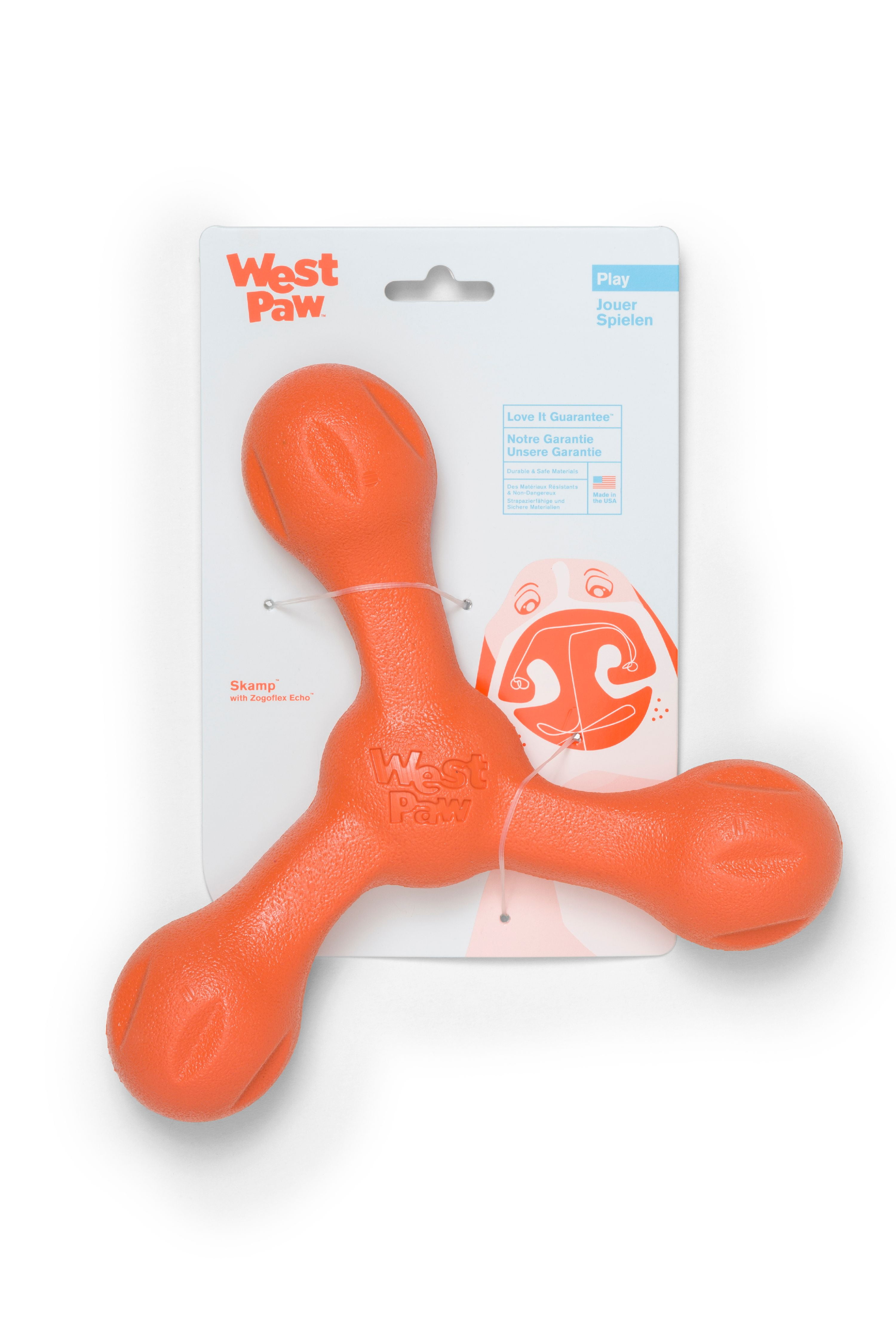 West Paw Zogoflex Echo Skamp Large 8.5" Dog Toy Melon - Walmart.com