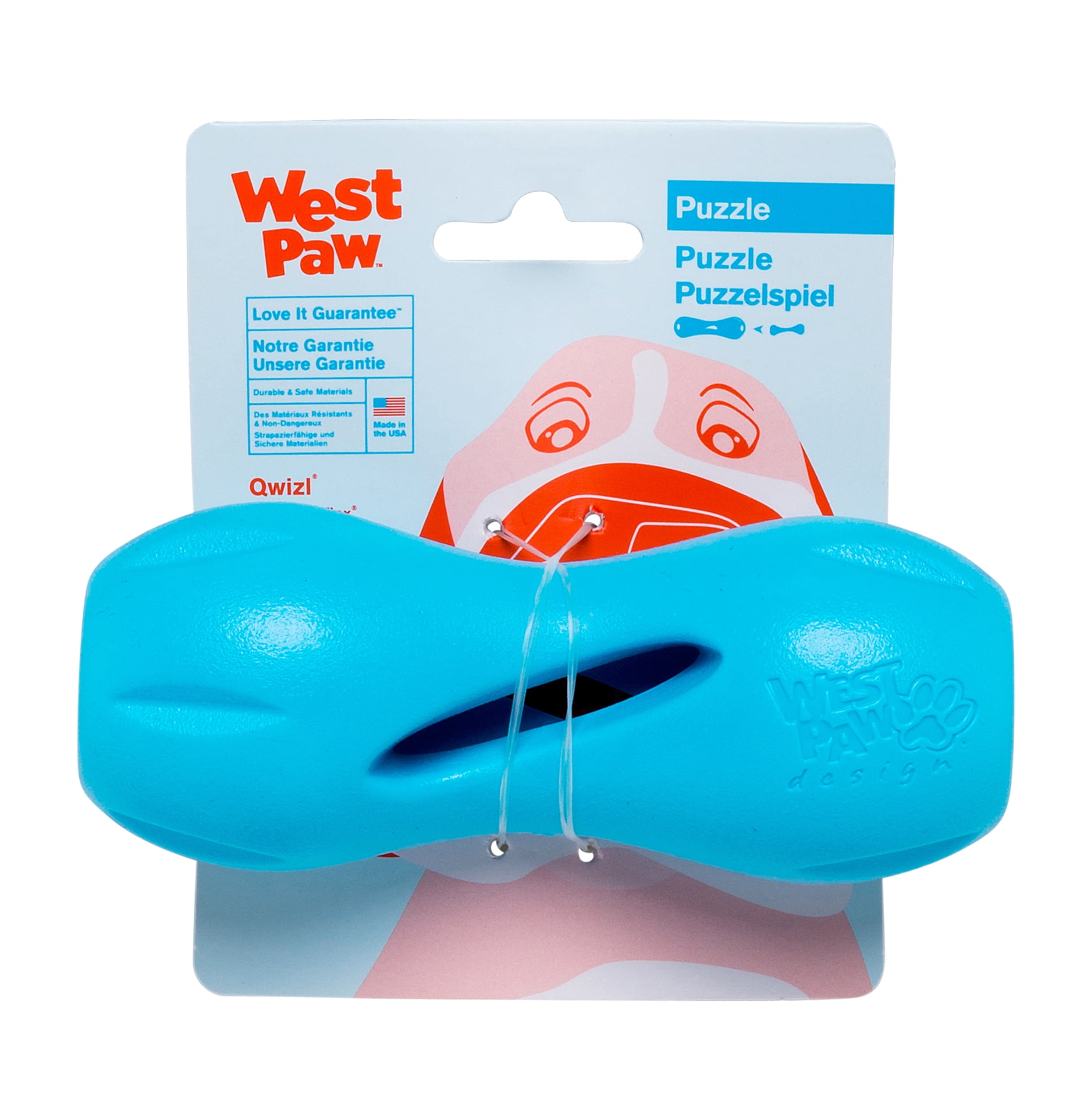 West Paw Qwizl Treat Toy Aqua Blue (Small)