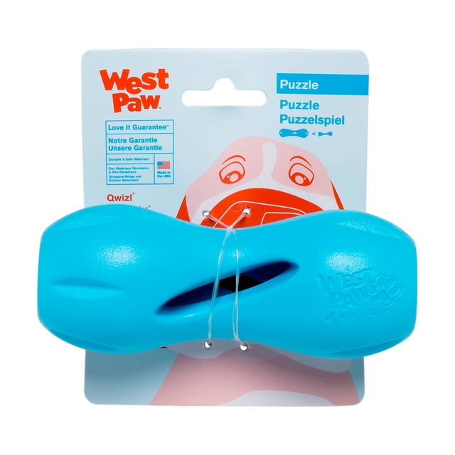 West Paw Zogoflex Qwizl Small 5.5" Dog Toy, Aqua