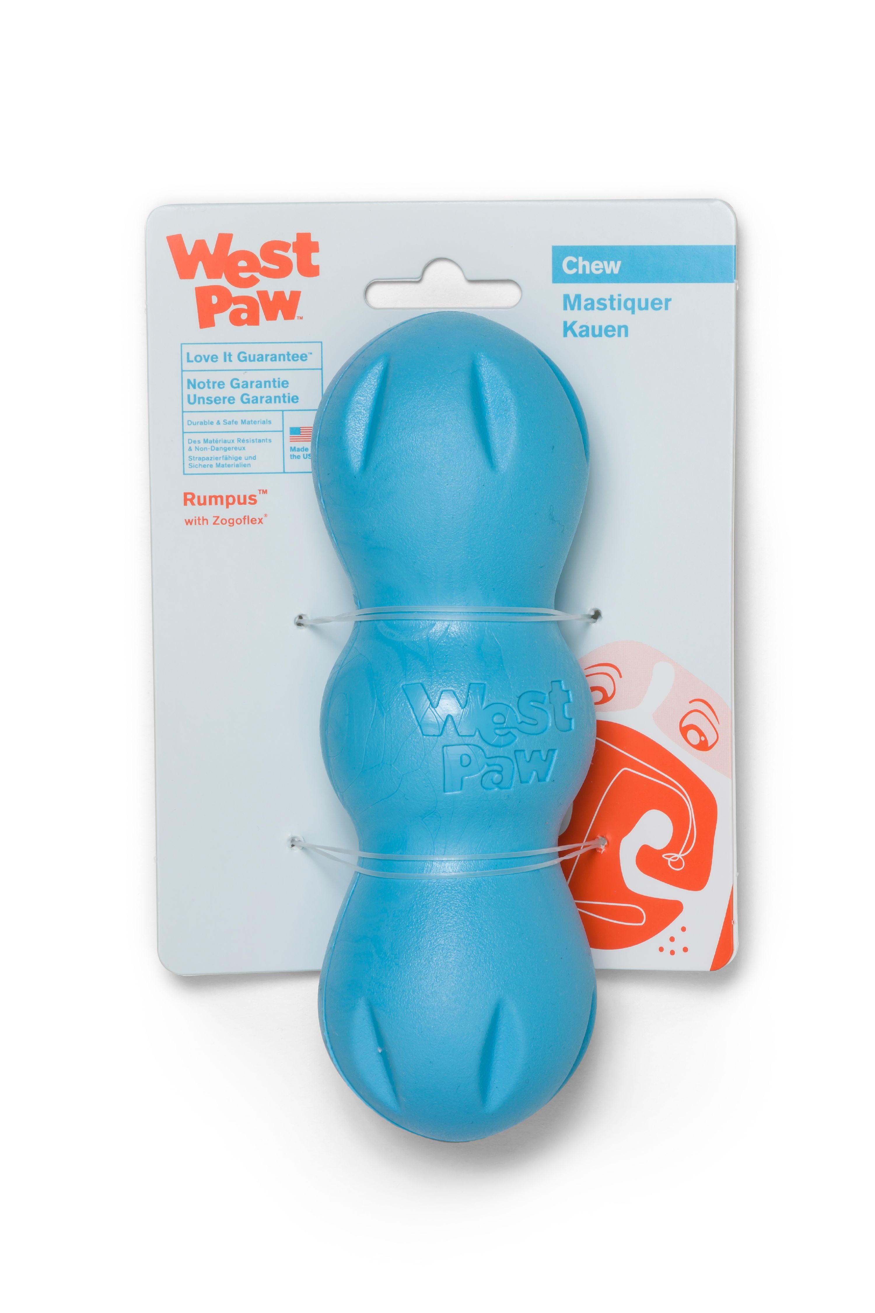 West Paw Dog Toy: Rumpus Tangerine / Small