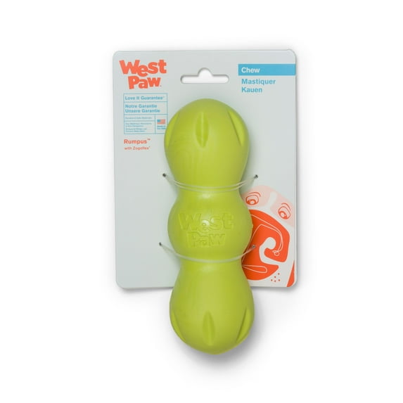 West Paw Zogoflex Rumpus Medium 6.25" Dog Toy Granny Smith