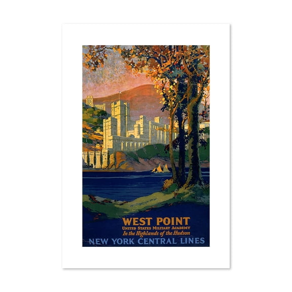 West Point New York Central Lines Railroad Vintage Style Travel Poster, Classic Collection Art Print, For Gifts And Wall ArtDecor, Poster Only