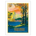 thumbnail image 1 of West Point - United States Military Academy - New York Central Lines - Vintage Railroad Travel Poster by Frank Hazell c.1920s - Bamboo Fine Art 290gsm Paper Print (Unframed) 24x32in, 1 of 4