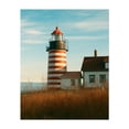 thumbnail image 1 of West Quoddy Head Lighthouse, Lubec - Lubec Maine Photography Lighthouse Coastal Scenic Landscape Vintage Architecture Rustic Unframed Wall Art Print 9 x 12 inches, 1 of 13