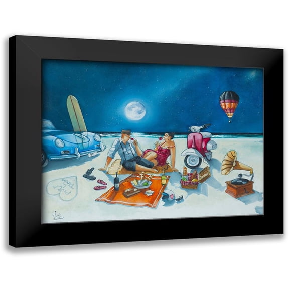 West, Ronald 14x12 Black Modern Framed Museum Art Print Titled - Evening Picnic