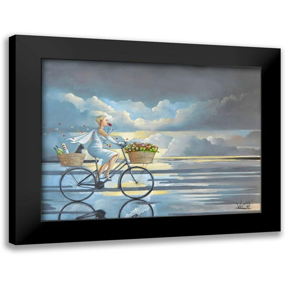 West, Ronald 14x12 Black Modern Framed Museum Art Print Titled - The Girl in the White Dress