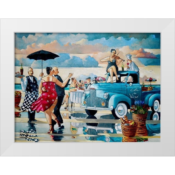 West, Ronald 24x19 White Modern Wood Framed Museum Art Print Titled - Beach Lambada I
