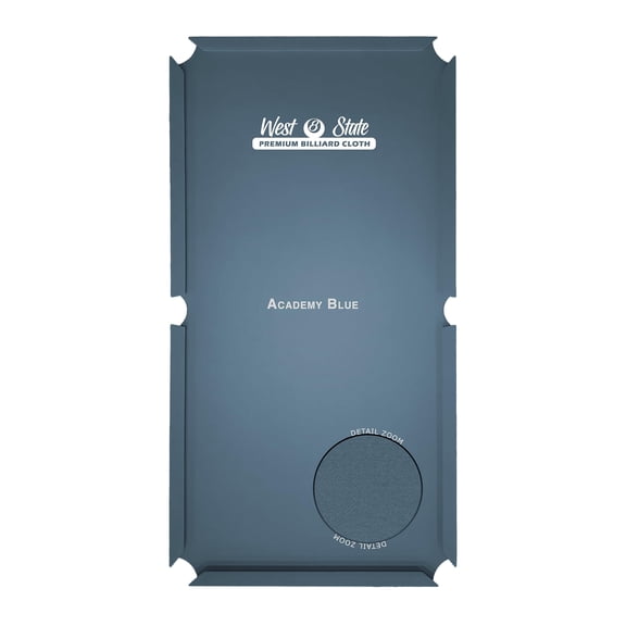 West State Billiards 21 oz Pre-Cut Pool Table Felt Replacement Kit for 8 Foot Tables - Wool and Nylon Blend with Teflon - Academy Blue